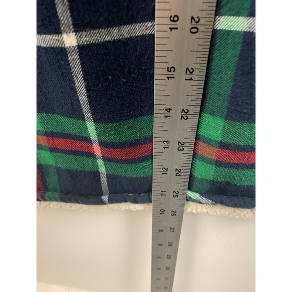 Lands End Shirt Jacket Youth Large 14-16 Plaid Flannel Sherpa Lined Shacket - Picture 10 of 12